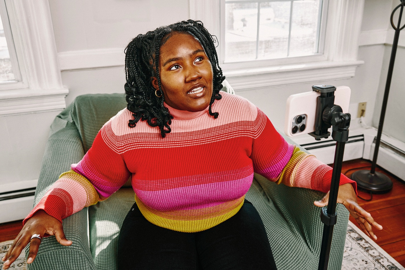 environmental portrait of gen z influencer Georga-Kay Whyte